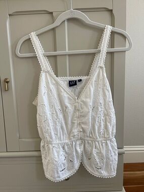 GAP White Eyelet Cotton Top